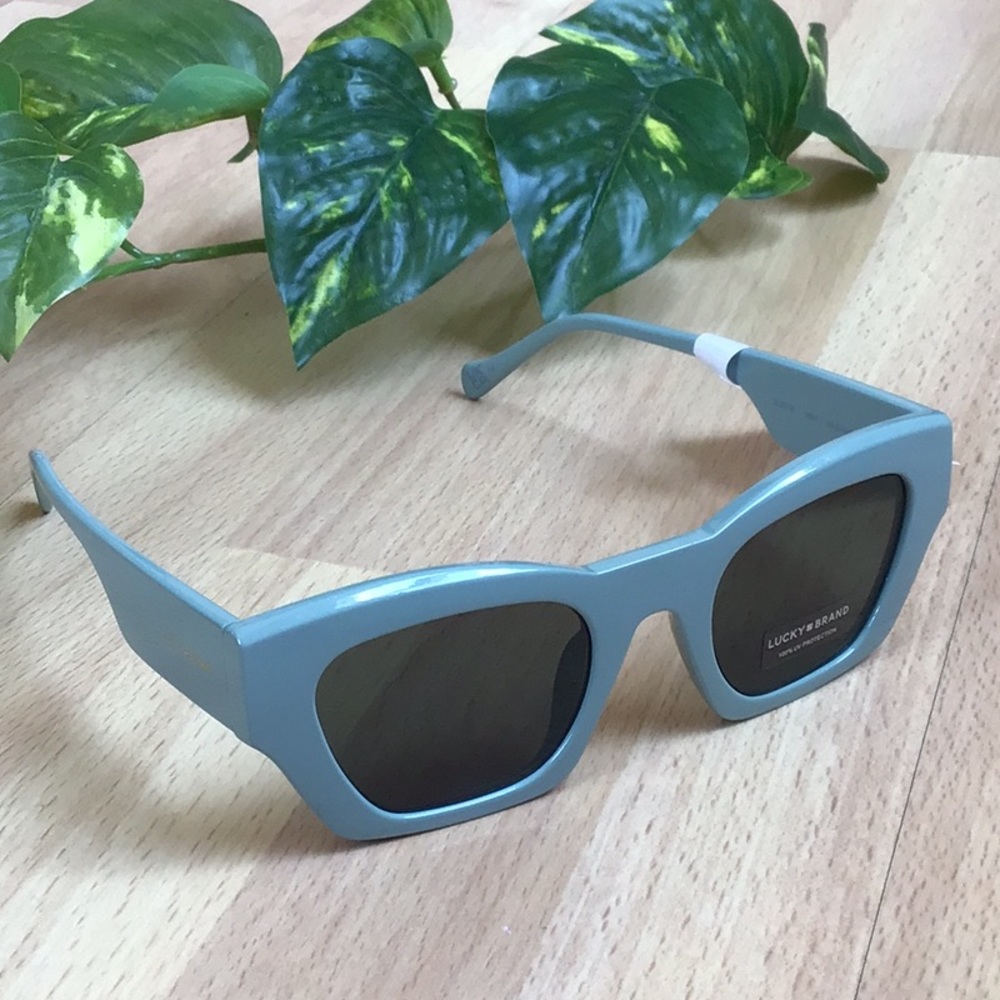 Lucky Brand Roadtrip Sunglasses in Muted Mint Blocked Cat-Eye Glasses